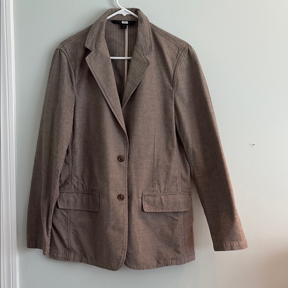 Express Herringbone Blazer in Brown and Cream